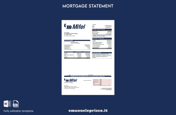 stile verificato Modello di estratto conto mutuo Banca Mifel Messico Modello Wor